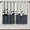 Cute Panda Polyester Window Curtain for Boy and Girl, Fun Design, Child Bedroom, Living Room