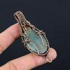 Aquamarine Gemstone Handmade Pure Copper Wire Wrapped Pendant Jewelry