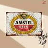 1 шт. Винтажная металлическая табличка пива Amstel - 8x12 дюймов Ретро жестяной настенный декор с подвесной табличкой для дома, бара, кафе, ресторана | Classi