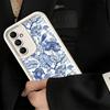Чехол для телефона Samsung Galaxy S26 S25 Ultra S24 FE Сине-белый фарфоровый узор Мягкий силикон S23 Plus S22 + S21 S20 5G