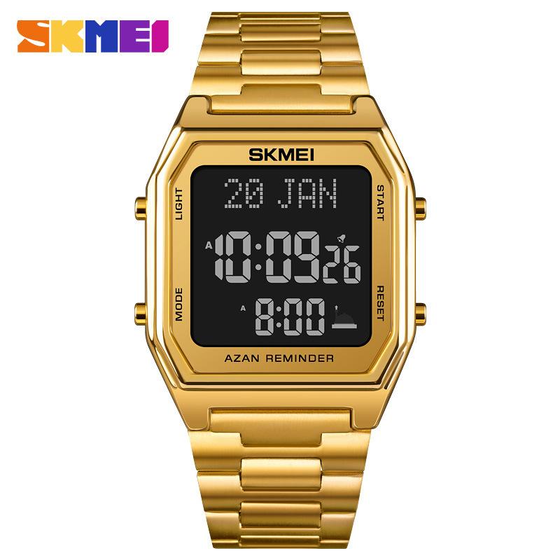 Moment American Мужские мусульманские часы Электронные часы Город Переключатель Закладка Направление Подсказка Многофункциональные часы