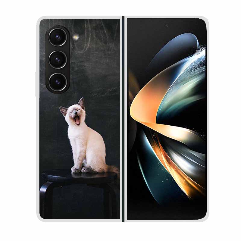 Для Samsung Galaxy Z Fold 2 3 4 5 Чехол для телефона Ударопрочный Жесткий Пластик Capa Милые Кошки Собаки Coque Защитный Прозрачный Прозрачный Capa