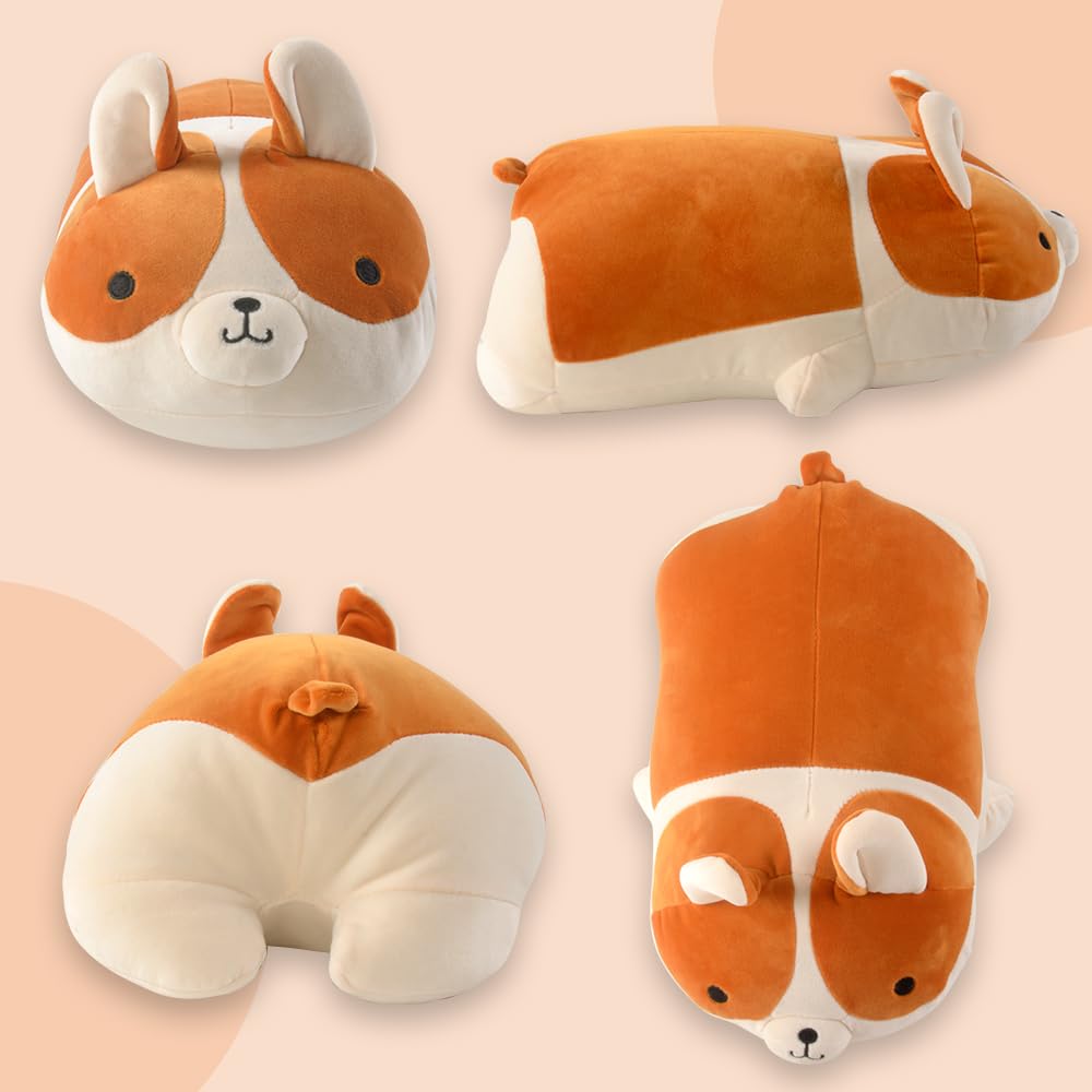 JEMA Animal Hugging Dog Plush Soft and Cuddly Perfect for Welsh 40cm Pillow, Toy, Cute, Squishy, Fluffy, Pillow, Soothing, Sleeping, Gift, Corgi,
