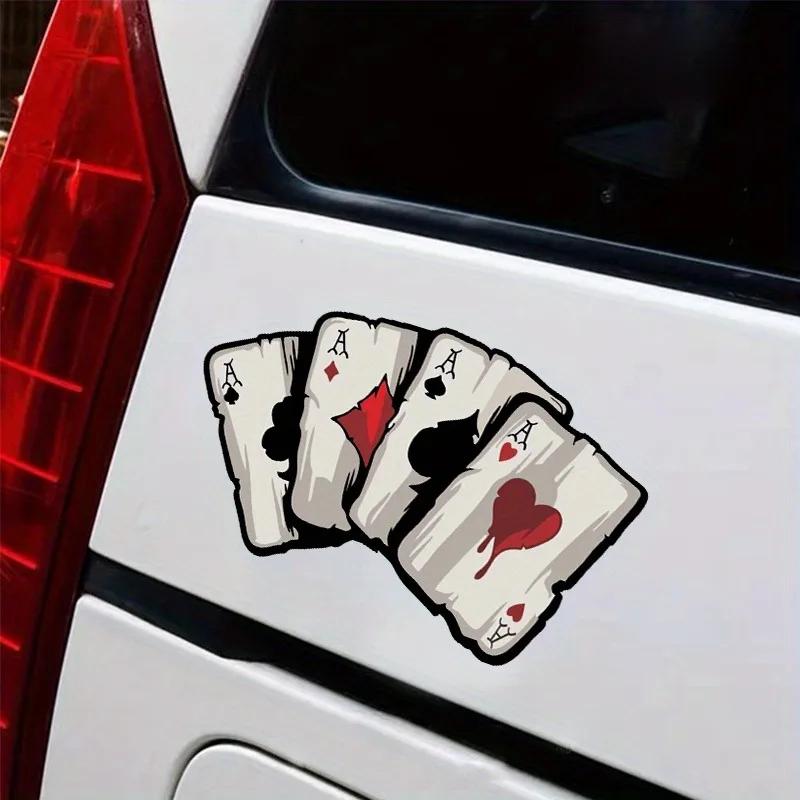 15x10cm Poker Spades A Pattern Motorcycle Decals Motocross Fuel Tank Racer Body Car Windows Decoration Playing Card Stickers