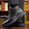 Зимние кожаные ботинки на платформе и бархате для мужчин, модные повседневные мужские ботильоны с мягкой подошвой, роскошные дизайнерские туфли для сноубординга