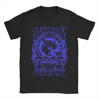 Funny Queens Of The Stone Age Illustrated T-Shirts for Men Round Neck Pure T Shirt Short Sleeve Tees Summer Clothes
