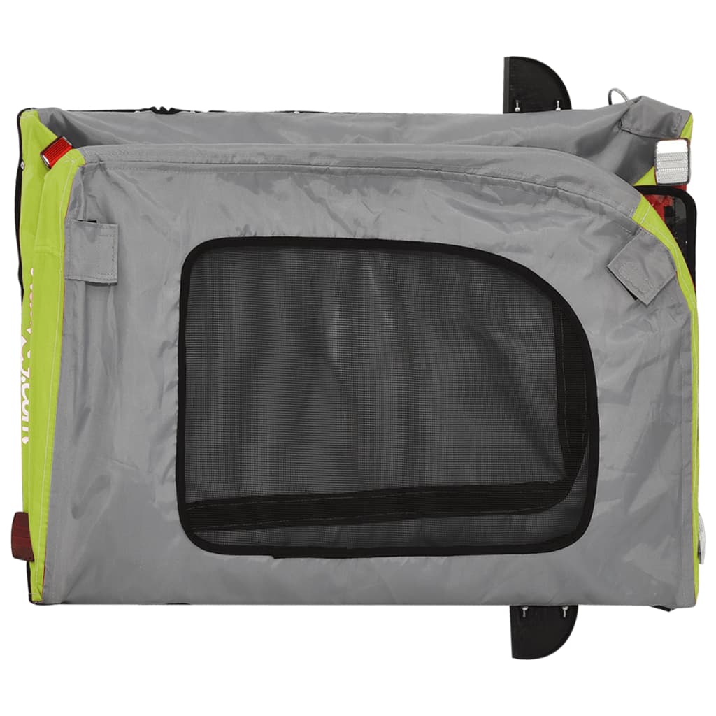 Bicycle Trailer for Dogs Green and Grey Oxford Fabric & Iron