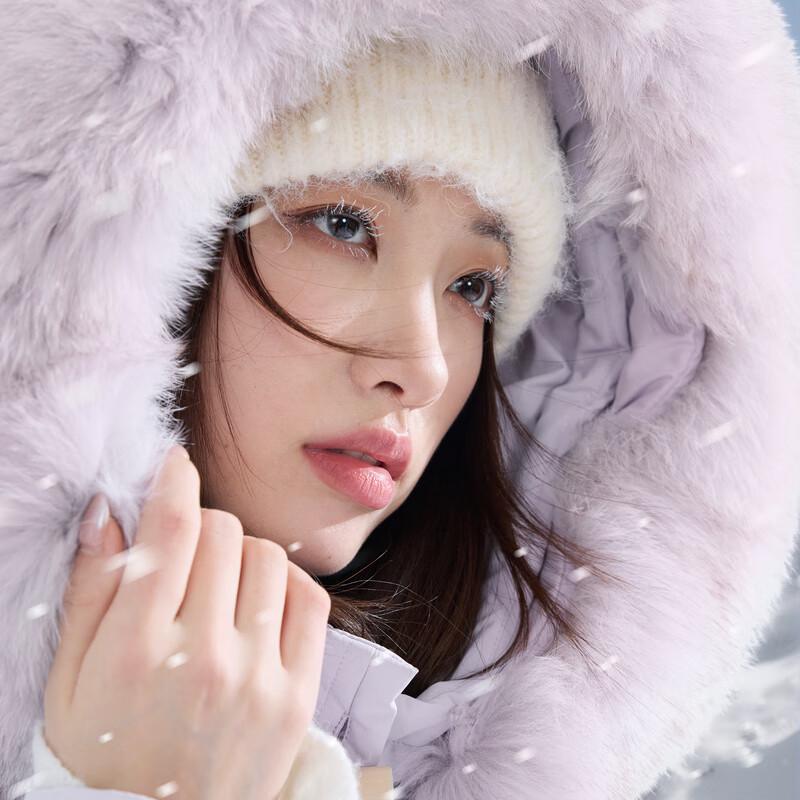 Женский пуховик Sancai большого размера с воротником из лисьего меха