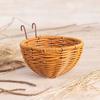 Parakeet Nest, Chewproof Plastic Frame Washable Small Bird House for Cage, Hanging Cozy Sleeping Nest, Woven Rattan Bird Nest with Metal Hooks