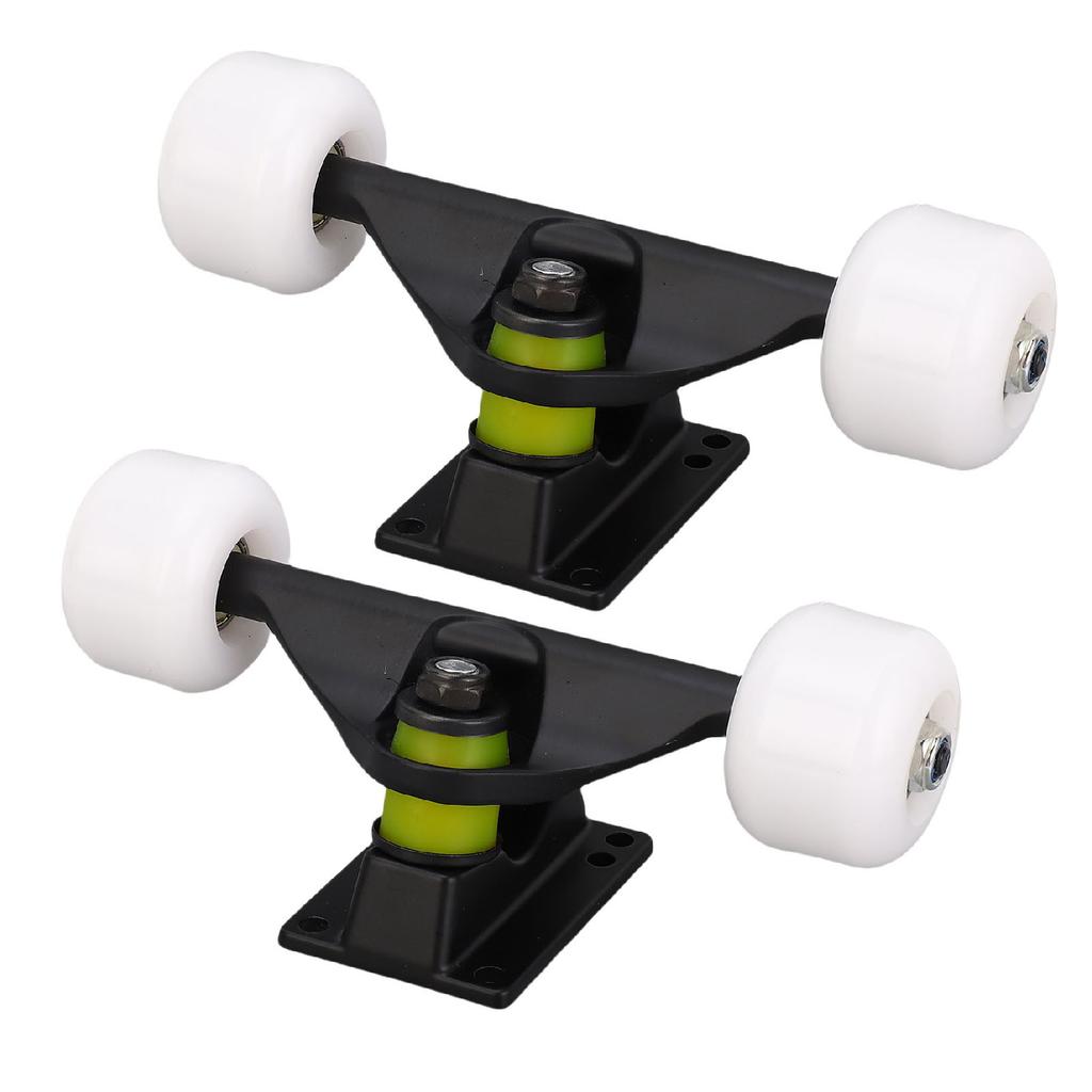 2PCS   Trucks Set with 4 Wheels Aluminum Alloy 5 Inch Shock Absorption  board Truck for Replacement