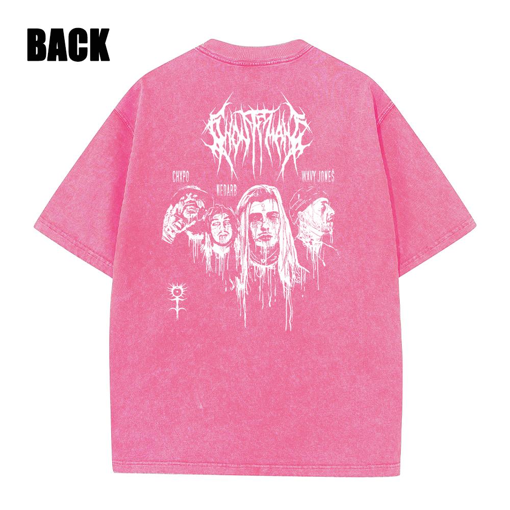 Y2k Men Washed Vintage Tshirt Black Streetwear Skull Graphic Print T Shirt Harajuku Tshirt Summer Short-sleeve Tees