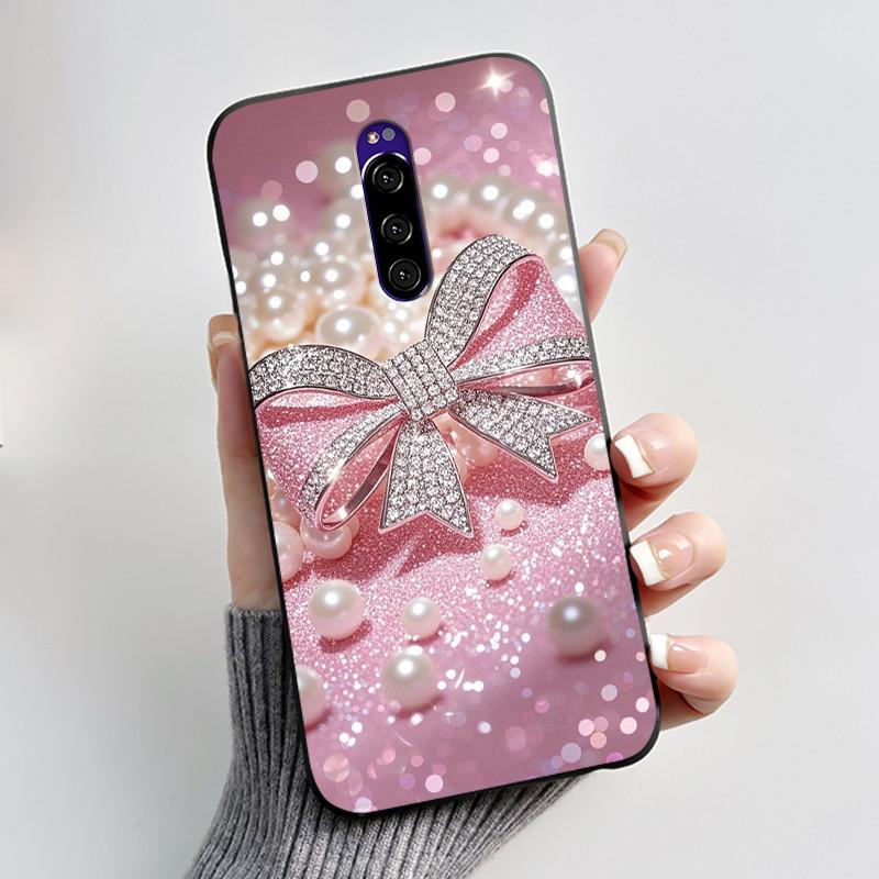 Милый Чехол Для Sony Xperia 1 / Xperia XZ4 Fundas Печатный Корпус Защитная Крышка Мягкий Силикон Мультяшный Черный Корпус Capa Coque