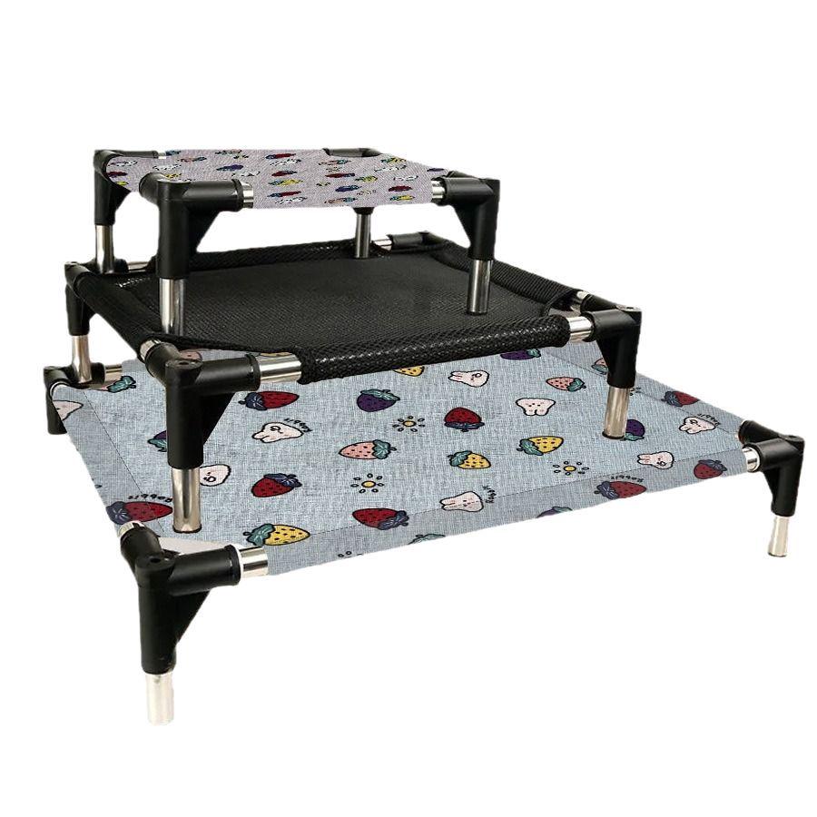 Универсальная дышащая сетчатая лежанка для питомцев со съемным каркасом из нержавеющей стали - Влагостойкая для кошек и собак