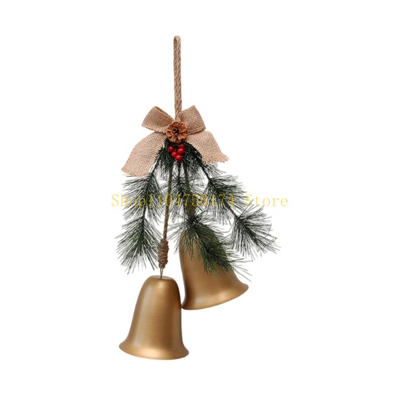 2 Piece Christmas Set Metal Frame Pine Embellishments Hanging For Wall Wreath Party top sale
