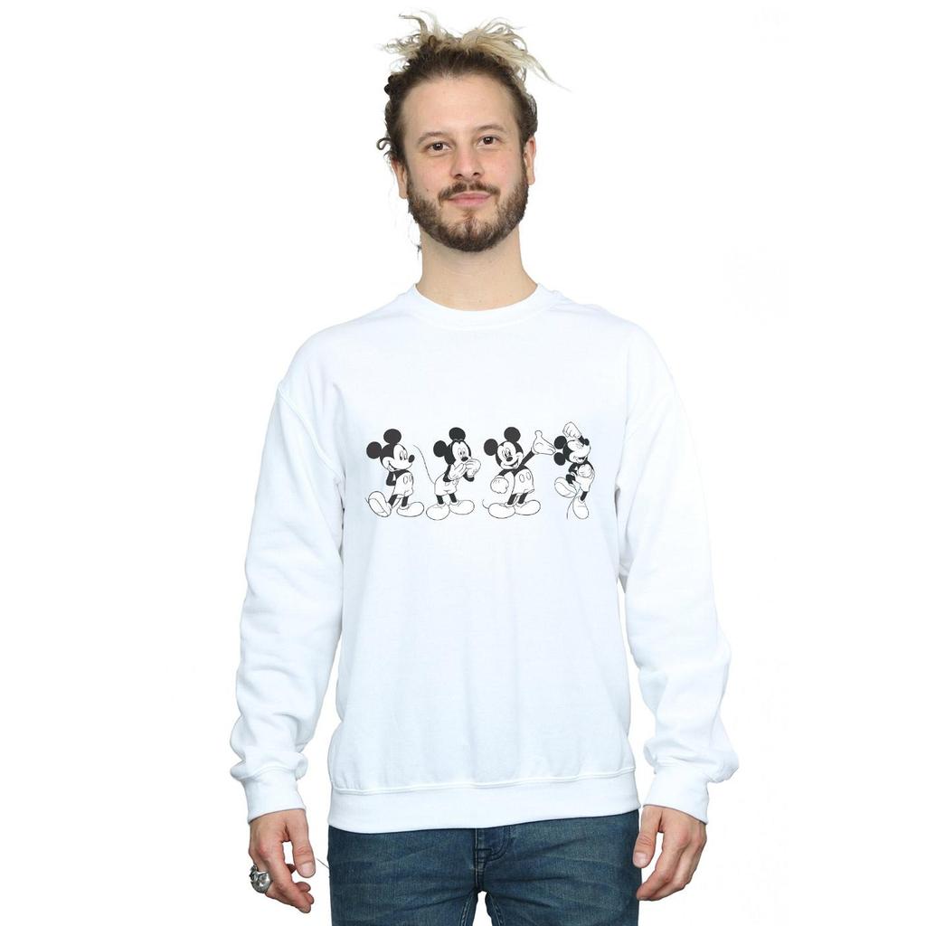 Disney Mens Mickey Mouse Four Emotions Sweatshirt