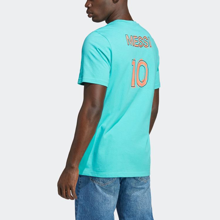 Adidas Футболка с изображением иконы Месси, мужская, светло-мятно-зеленая HY8704