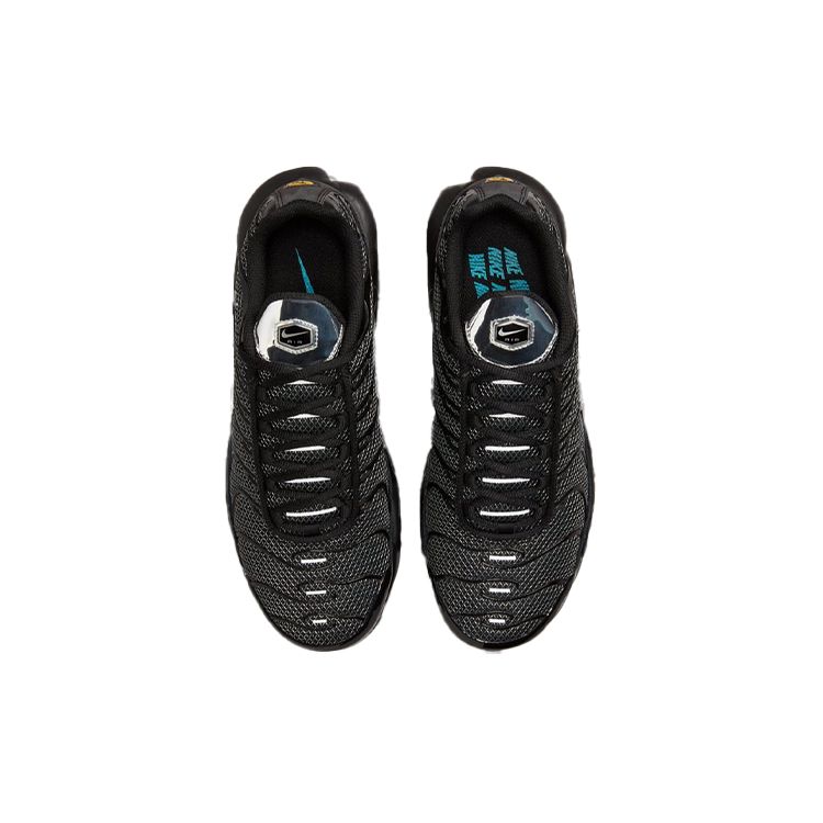 Nike Air Max Plus Black Metallic Silver Women Sneakers Turquoise-Blue DQ0850-001