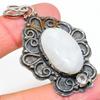 Natural Rainbow Moonstone, Topaz Gemstone 925 Sterling Silver Pendant 2.52" c2J19
