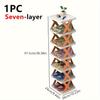 7-story Foldable Shoe Rack for Door, Indoor Simple Combined Shoe Rack Saves Space, Can Be Disassembled and Is Easy To Carry.