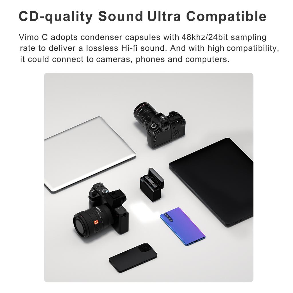 Беспроводная микрофонная система COMICA Vimo C2 с 1 приемником и 2 микрофонами, дальность передачи 200 м, 4