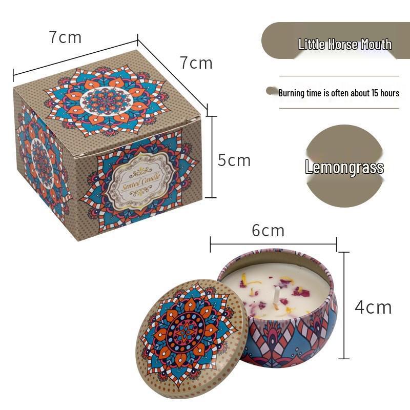 Ароматическая свеча в жестяной банке с сухоцветами - Долгоиграющий, романтичный аромат для спальни и для устранения запаха дома
