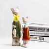 2pcs Ceramic Cat Figurines Modern Miniatures Sculpture Garden Decoration Animal Art Statues Car