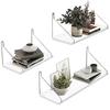 DFBL Wall Shelves, Non-Damaging, Wall-Mounted Storage, Perfect for Rentals, Set of 3, 30cm/40cm/50cm, No Drilling Required (White)