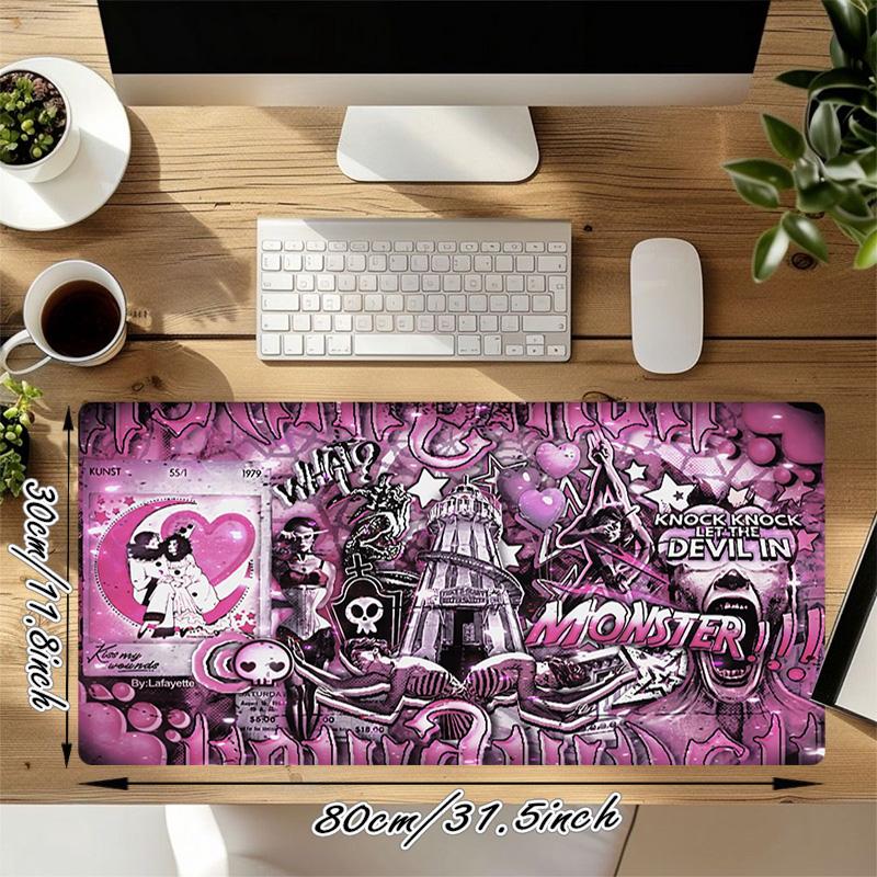 Gothic Art Xl Gaming Mouse Pad Nonslip Rubber Base Stitched Edge Waterproof Desk Mat For Pc Laptop Gamer Office Computer Accessories C92951