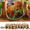 Handle Taco Plates Rack Eco Friendly Taco Tray Organizer Vintage Wood Taco Holder  Party