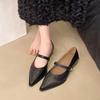 Fashion 2025 New  Spring and Autumn Women's Jane Pointed Shoes Korean Style Ladies' Casual High Heels Work and Party Wear