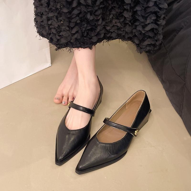 Fashion 2025 New Spring and Autumn Women's Jane Pointed Shoes Korean Style Ladies' Casual High Heels Work and Party Wear