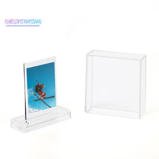 Прозрачная фоторамка, двусторонняя, видимая, пылезащитная, с пазом на основании, сверхмощная настольная 3-дюймовая рамка для мгновенного отображения фотографий с камеры