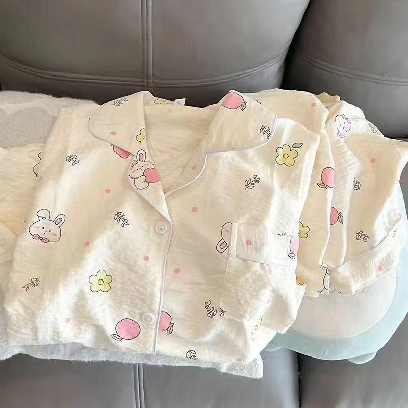 Комплект коротких пижам из облачного хлопка с дышащей тканью для молодых женщин, летняя одежда для сна