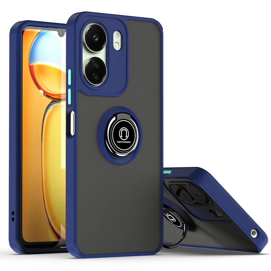 Чехол Armor Matte для Xiaomi Redmi 13C, чехол для Redmi 12 5G 12C 10C 10 5G 10A, магнитный держатель с кольцом, подставка для бизнеса, полная защита