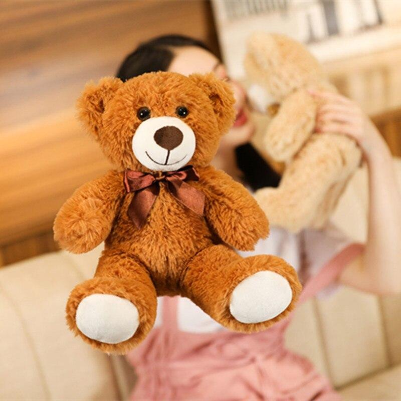 Adorable Colorful Bow Tie Bear Doll Plush Toy Hug Bear Doll Children Birthday Gift Pillow Teddy Bear Home Living Room Bedroom