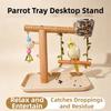 Wooden Parrot Standing Stick Bite Resistant Bird Feeding Station Rack  Pet Interactive