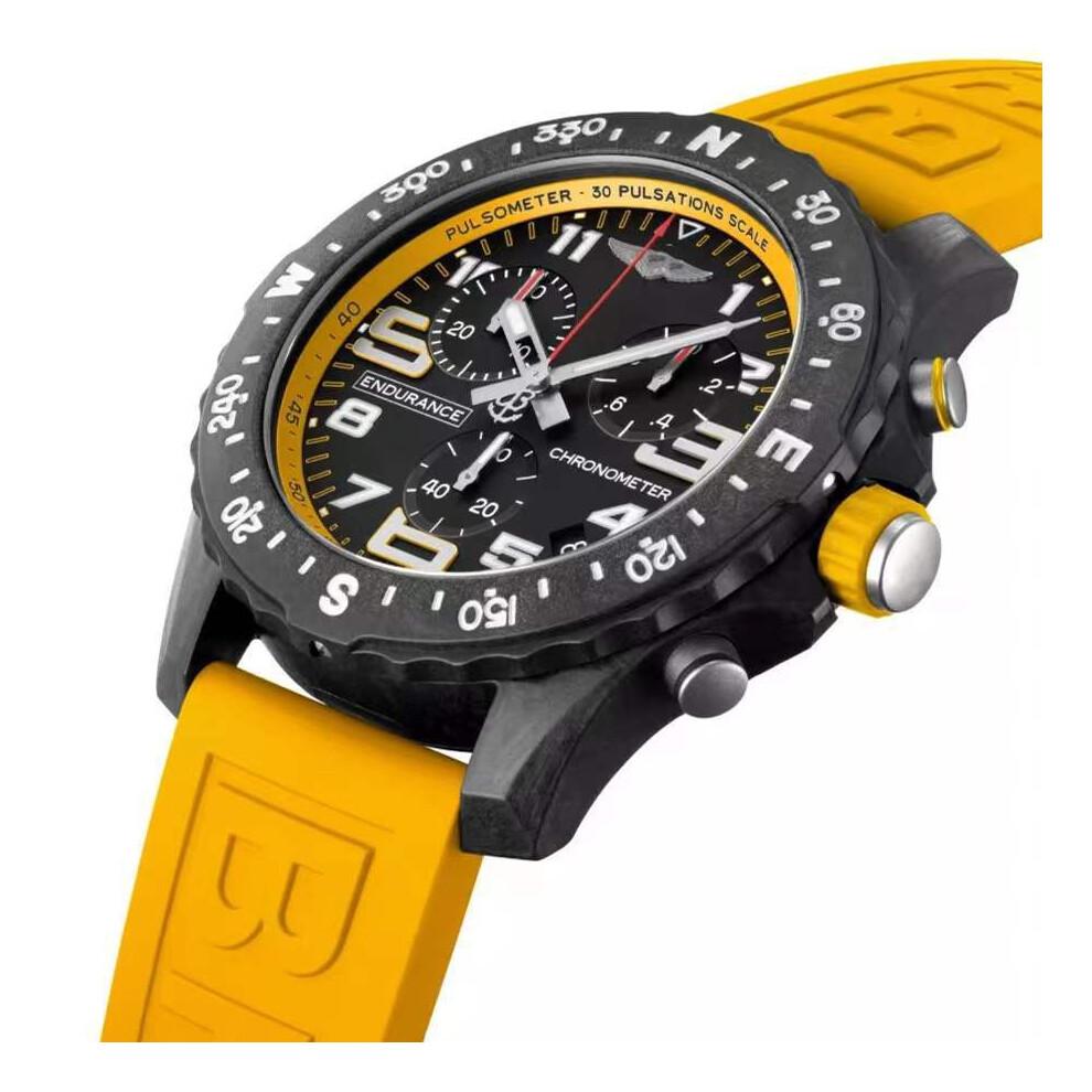 Men's Quartz Watch High-end Sports Multifunction Six Hands Professional 42mm Dial Silicone Strap Waterproof less