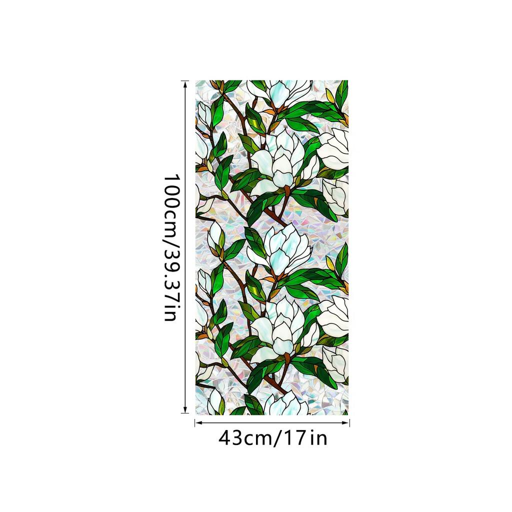 PVC Flower Window Electrostatic Stickers Privacy Protection Static Cling Decoration Reusable Glass Decals for Home Bathroom