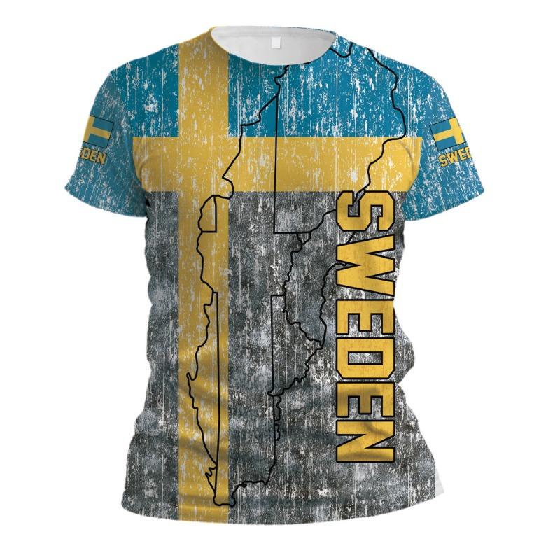 Весна Лето Футболка с круглым вырезом и коротким рукавом с 3D цифровой печатью Модная молодежная футболка с принтом букв