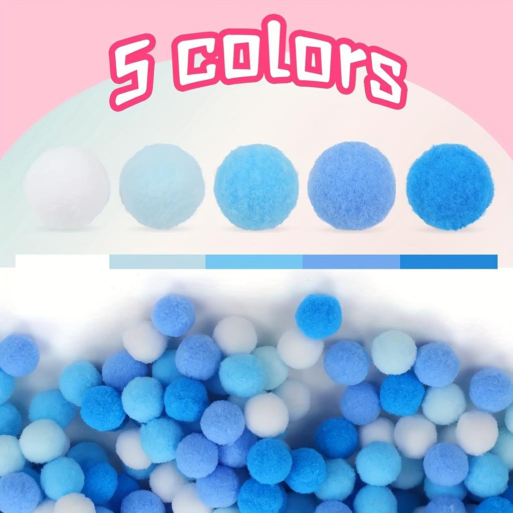 500pcs Of Pom Poms 0.39 Inch Assorted Pom Poms Suitable For DIY Art Making