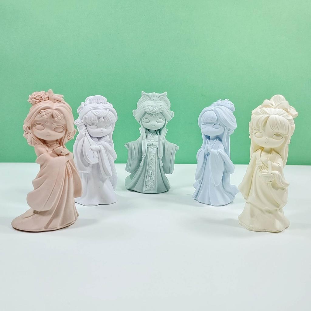 Ancient Doll Candle Silicone Mold 3D Girl Aromatherapy Plaster Soap Resin Mold DIY Chocolate Cake Baking Tool Home Decor