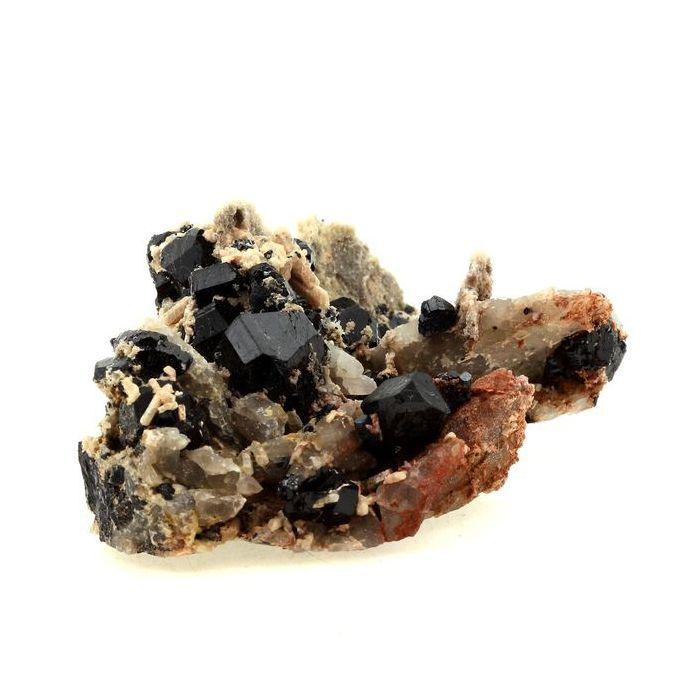 Pierres et Minéraux. Dravite, Quartz, Fluorapatite. 585.0 ct. Pierrepont, St. Lawrence Co., New York, USA.