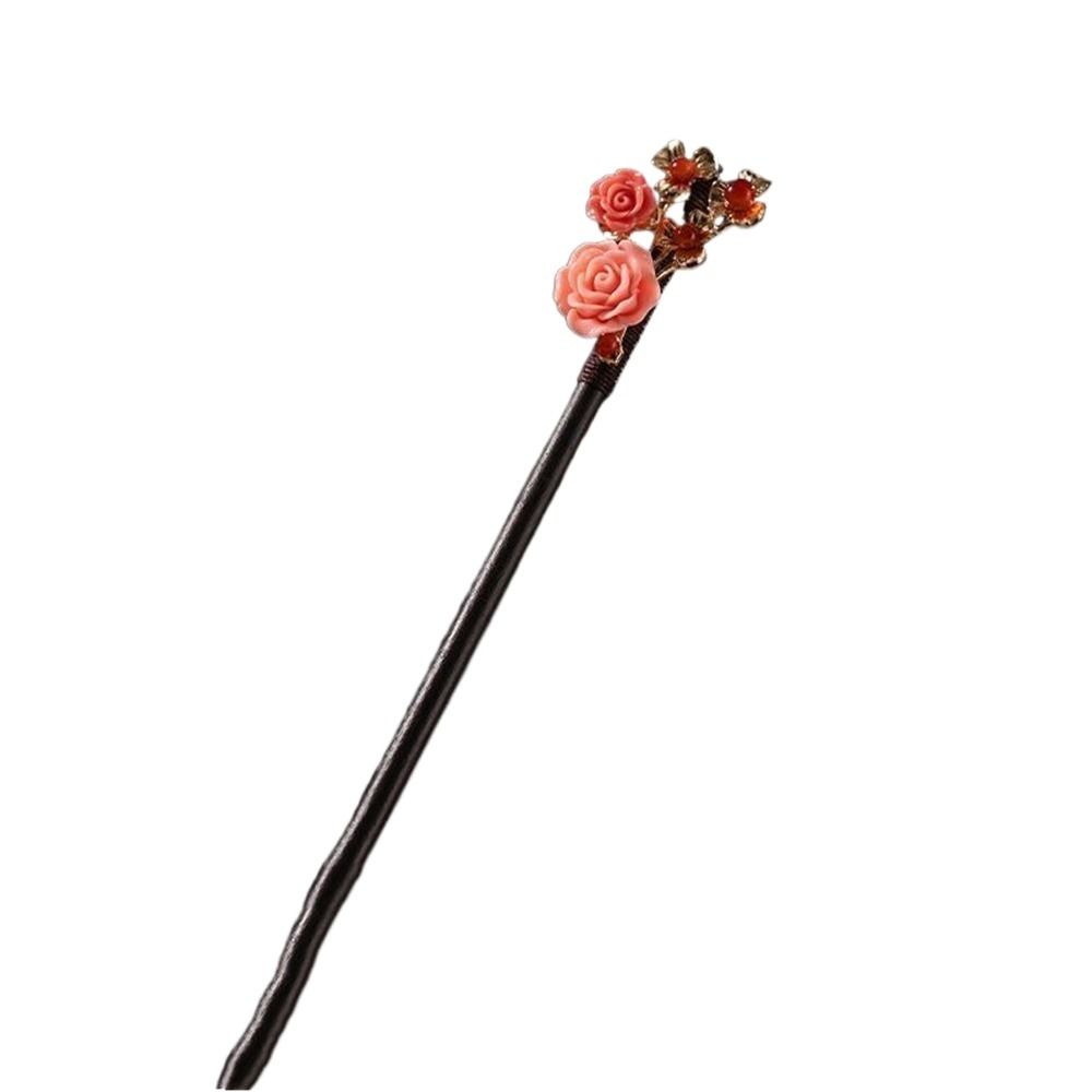 Disk Hair For Ladies Hair Accessories Flower Hair Sticks Wooden Hair Fork Chinese Style Hairpin
