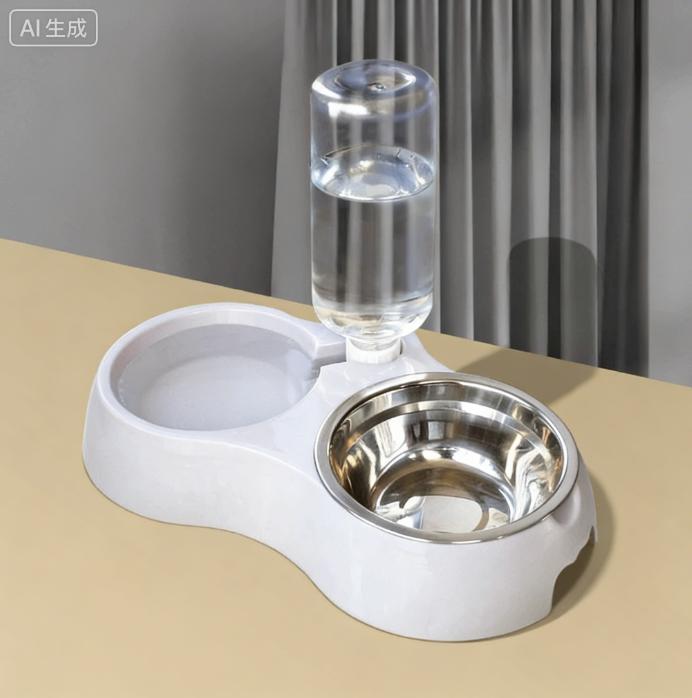 2-in-1 Automatic Pet Water Dispenser Double Bowl for Cats and Dogs