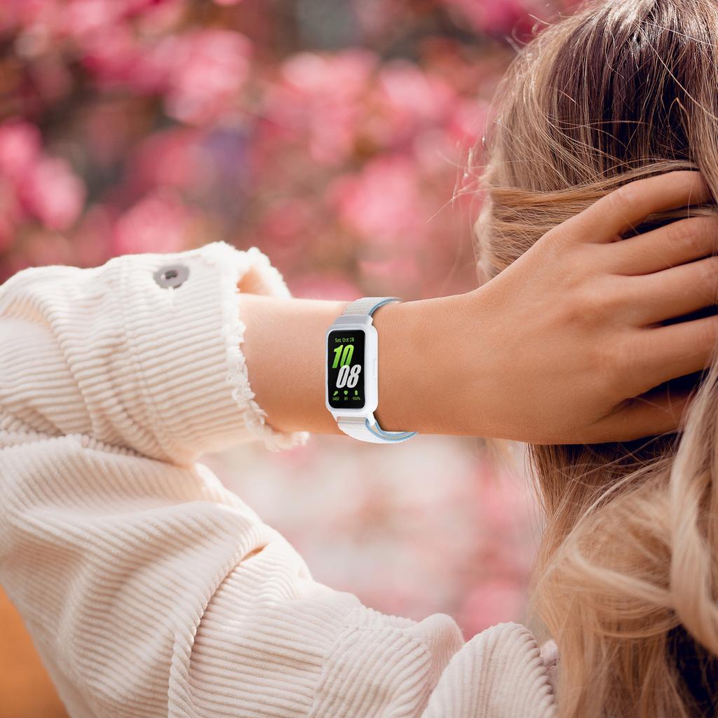 Чехол+Нейлоновый ремешок для Samsung Galaxy Fit 3 Аксессуары Дышащий Регулируемый Замена correa bracelet galaxy fit3 band