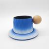 Retro Ceramic Cup Mug Style Simple Afternoon Tea Cup Creative Coarse Pottery Coffee Cup Saucer Set