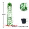 Faux Hanging Vine Plant With Green Leaves For Balcony And Party Decoration