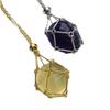 Adjustable Bamboo Link Chain Necklace With Handwoven Crystal Mesh Pendant Natural Gemstone Boho Choker Women Men