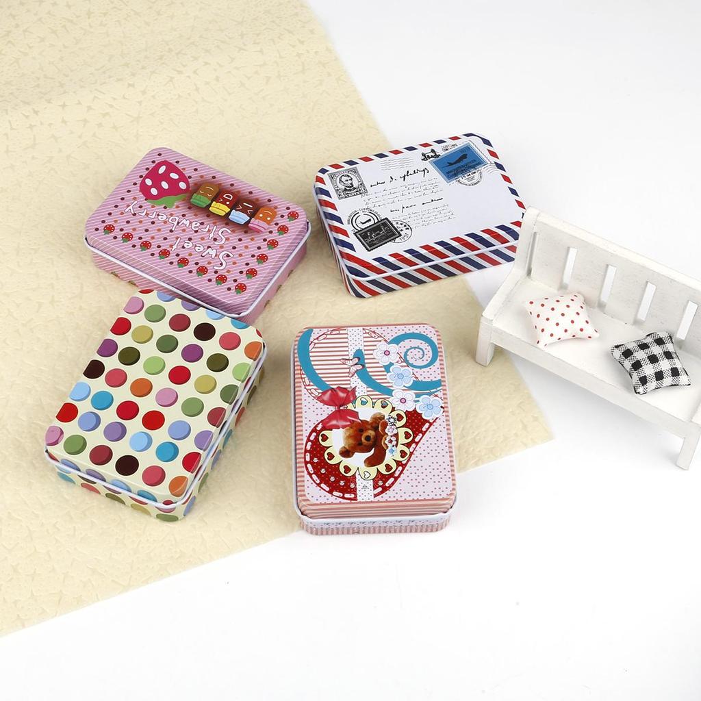 Маленькие коробки для хранения, мини-милые кавайные мультяшные жестяные металлические коробки, домашний органайзер для хранения ювелирных изделий, детские игрушки в подарок, товары для дома