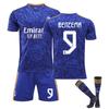 Season 2122 Real Madrid Number 9 Benzema Kid Adult Soccer Jersey Sports Apparel
